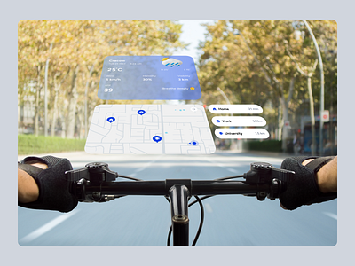 Augmented Reality Navigation App Design @ Flagship app design apple apple vision pro ar augmented reality figma map maps navigation navigation app ui uiux ux vision pro