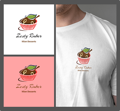 Zesty Rmber: Sweet and Vibrant Dessert Logo Design adobe illustrator branding design dessert figma graphic design italian dessert logo design presentation design