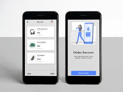 Shopping Cart App UI appdesign appui appuidesign cartdesign design mobileapp shoppingcartdesign ui uidesign uiux ux uxdesign