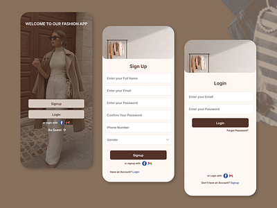 FASHION SIGNUP AND SIGNIN figma ui