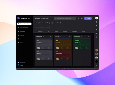 Project Management Dashboard Design design figma product prototype ui