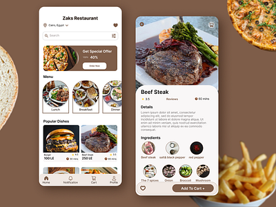redesign of restaurant app