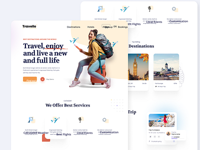 Travello Website 3d animation branding figma graphic design logo motion graphics tour travel travel web travel website trip ui ux web website