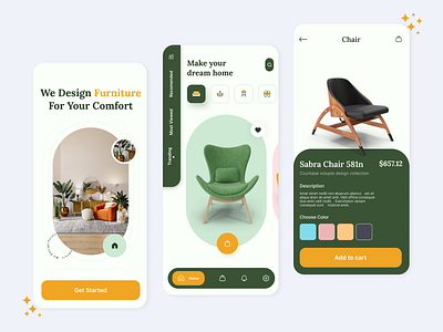 Furniture App 3d android app animation ap app design branding figma furniture app graphic design ios app logo mobile mobile app motion graphics ui ux