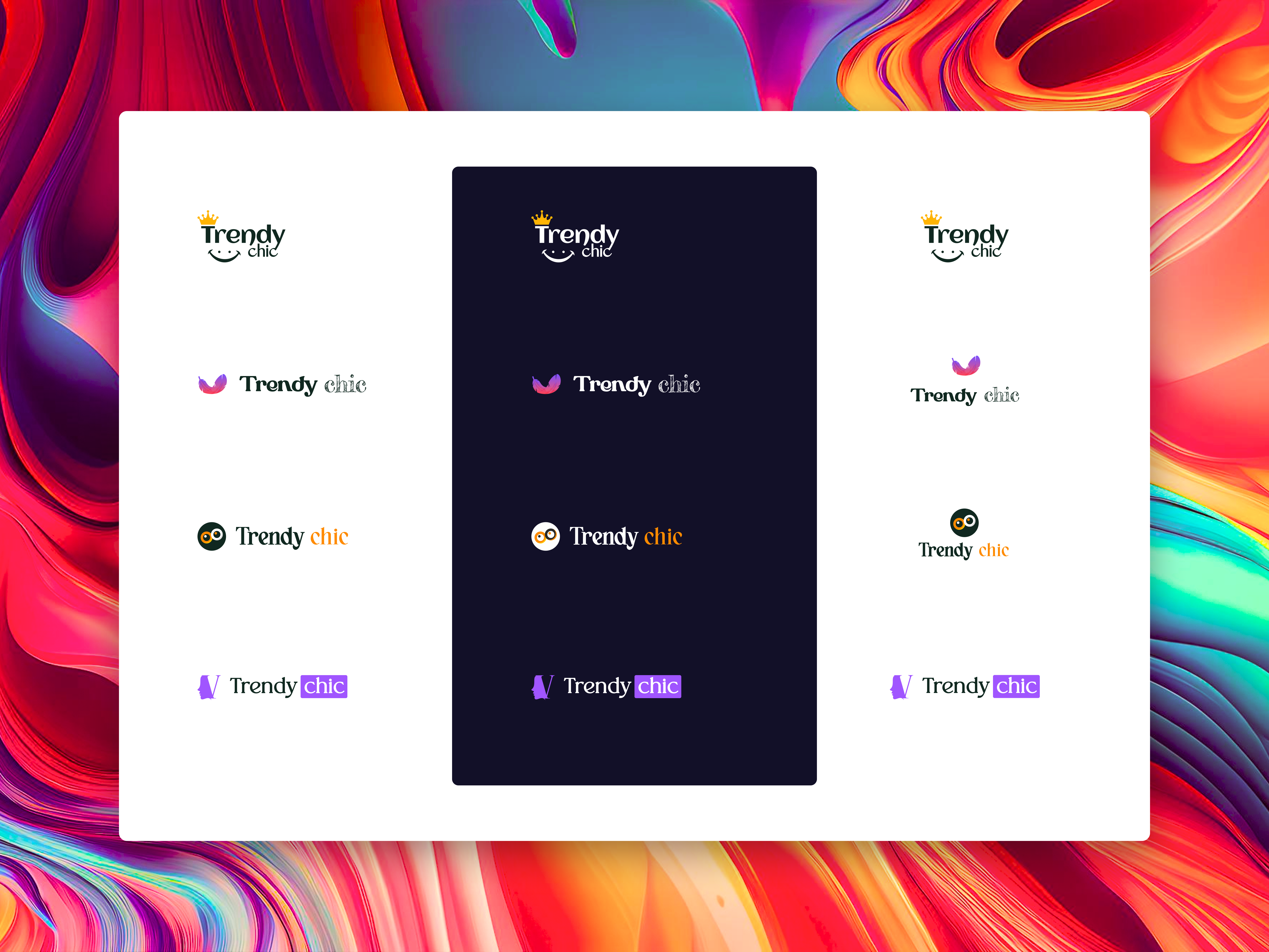 Trendy Logo Design brand branding color colorful design font icon logo minimal mobile logo popular product design trend trendy trent now ui uiux ux vector woman