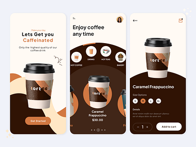 Coffee App 3d android app animation app branding coffee coffee app coffee app design figma graphic design ios app logo mobile mobile app motion graphics ui ux