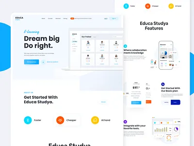 Education Website 3d animation branding eduaction figma graphic design landing page landing page design logo motion graphics ui ux web website