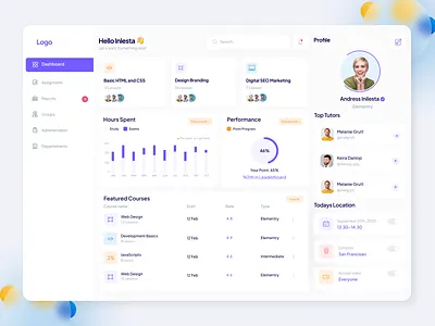 Education Dashboard 3d animation branding dashboard design education dashboard eductaion figma graphic design logo motion graphics ui ux