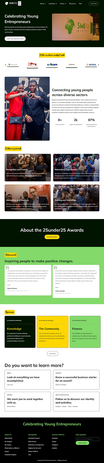 Nigeria 25under25 Awards elementor graphic design photo contest ui website wordpress yoast