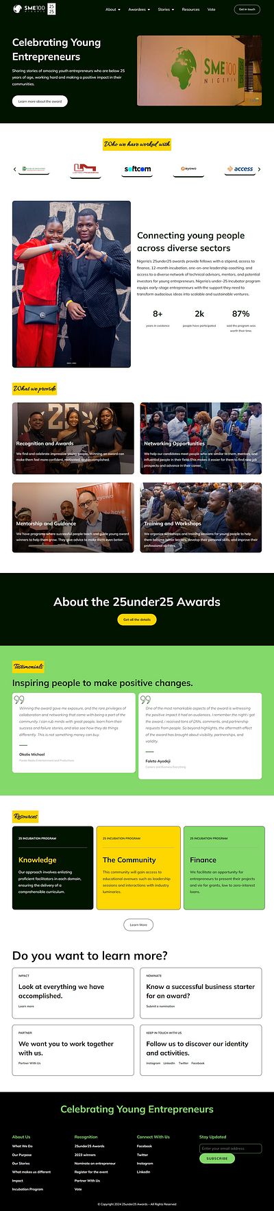 Nigeria 25under25 Awards elementor photo contest website wordpress yoast