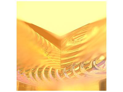 Pyrite. 3d glass golden pyrite render yellow