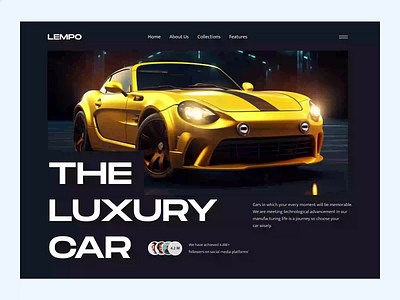 LEMBO- Car Selling Landing Page animation automotive car cars carsforsale company design figma flicker landing page luxury market minimal modern shop supercar ui ux web website