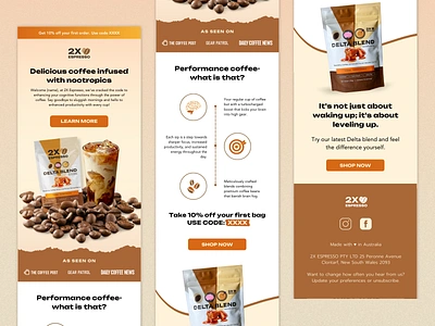 Welcome email design for a coffee brand coffee email ecommerce edm email campaign email design email marketing email marketing templates email template design email templates klaviyo mailchimp