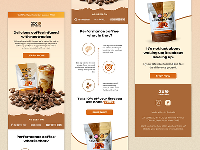 Welcome email design for a coffee brand coffee email ecommerce edm email campaign email design email marketing email marketing templates email template design email templates klaviyo mailchimp