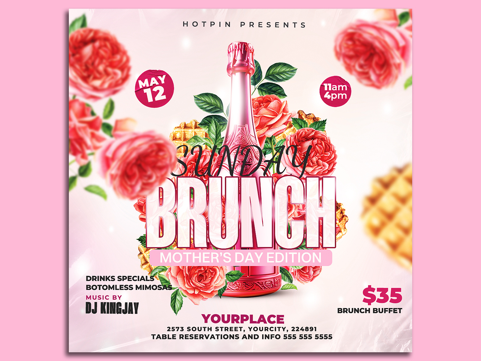 Mothers Day Brunch Flyer Template by Hotpin on Dribbble