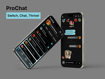 ProChat - Messaging App UI app design chat dark mode design thinking first shot messaging social ui user experience user interface ux