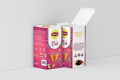 Lipton Chai Tea package design graphic design illustrator package project tea