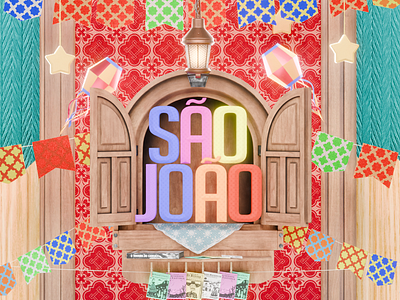 Selo 3D - São joão - Arraiá - Festa Junina | Blender 3d arraia brasil brazil cordel festa junina forro nordeste sao joao selo 3d sertao