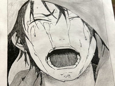 Crying Ayato Kirishima anime art ayota digital art manga sketch