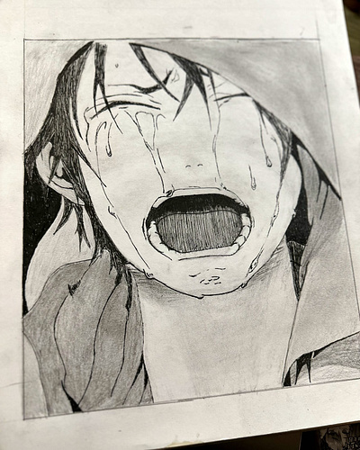 Crying Ayato Kirishima anime art ayota digital art manga sketch