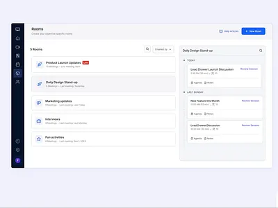 Meeting Rooms & Meeting Timeline animation branding design minimal saas ui