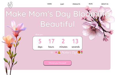 A Countdown timer for a flower shop website ui
