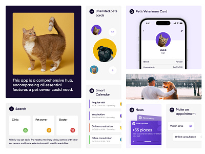 Dashboard - Pet Application account calendar clinic daily ui dashboard design illustration pet pet application profile ui vet website