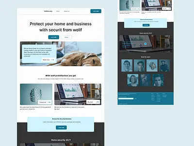 Security page UI design ui