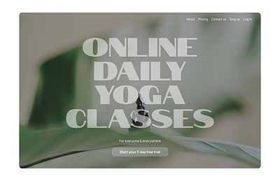 Daily UI #003 | Yoga class landing page design graphic design ui ux