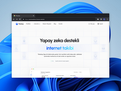 Teleskop.app Hero figma framer landing page ui