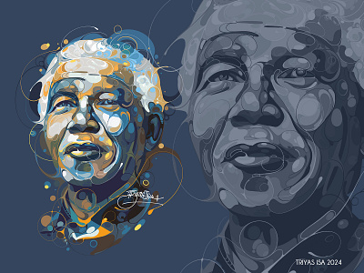 Nelson Mandela abstractart artstle avatar biomophicart colorful fanart illustration inspiration nelsonmandela pop art portrait portrait illustration profile publicfigure unique