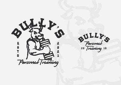 Bully's Personal Training Badge Options badge bull creative graphic design grunge personal training
