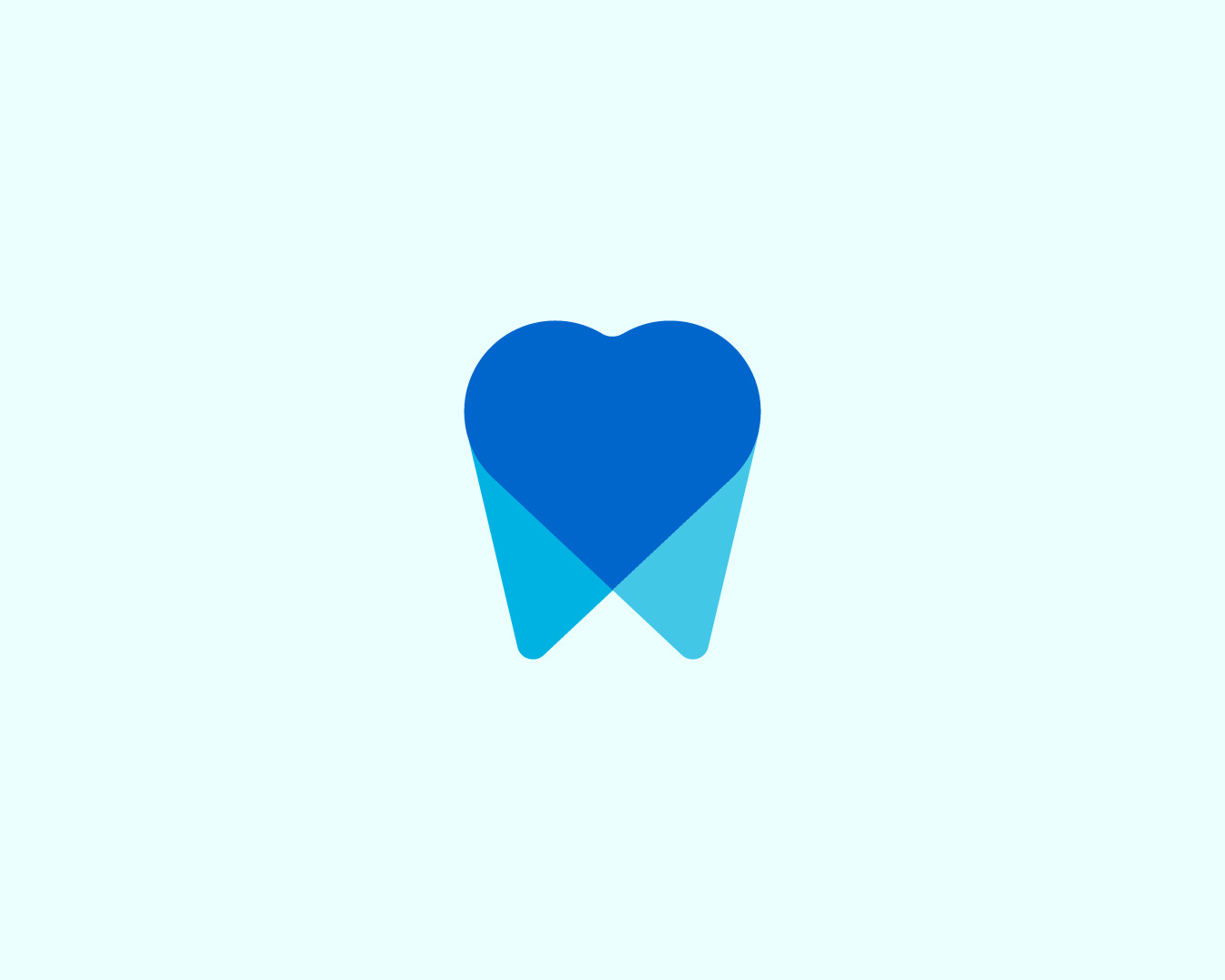 Tooth heart logotype branding clinic dentist design flat graphic design heart icon illustration logo logotype love minimalistic overlap sign tooth ui vector