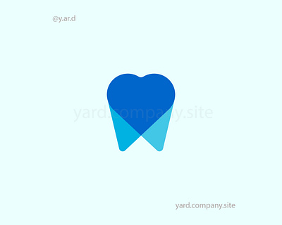 Tooth heart logotype minimalistic