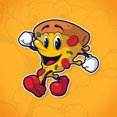 Pizza Guy adobe adobeillsutrator character illustration illustrator logo pizza retro