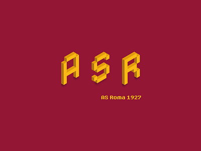 AS Roma monogram ASR 3d logo adobe illustrator as roma asr calcio football graphic design illustrator logo monogram pixel pixeled pixeled logo roma roma calcio roma soccer rome rome football rome soccer typography