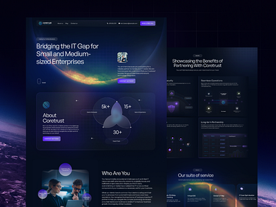 Coretrust - IT Firm Website Design amazon aws cloud service creative design cybersecurity dark design design growth it it consulting it firm it support landingpage modern design popular design saas strategy ui uidesign uiux