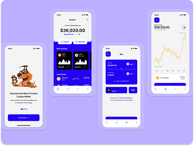 Roddy Crypto Mobile Wallet motion graphics ui