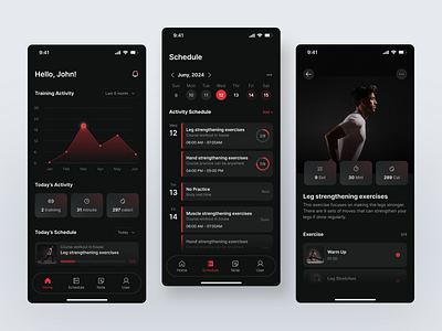 Training Mobile App activity screen calender clean exercise journey exploration fitness interface gym health dashboard lfim management minimalis mobile app planner simple sport statistic training ui ux wellnes workout tracker