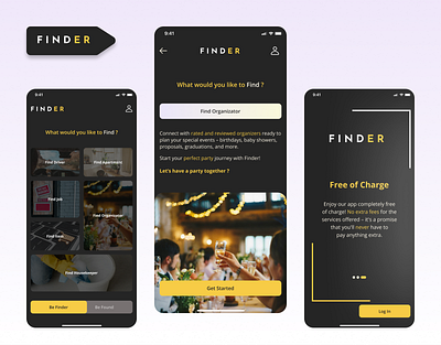 Finder Mobile App adobe appdesign figma mobileapp ui userexperience userinterface ux visualdesign