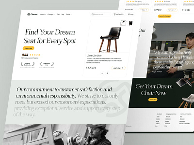 Chamat - Chair Ecommerce Landing Page chair company design ecommerce house interior landing page online store seat shop shopify shopping store ui ui design uiux web design