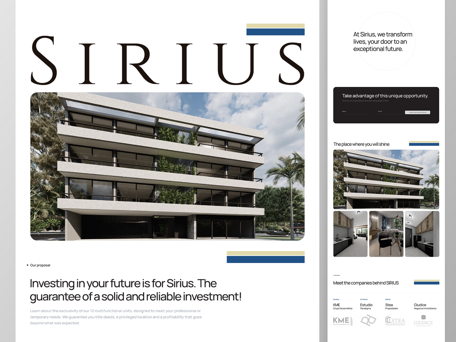 Sirius Real Estate site by Mike Suarez on Dribbble
