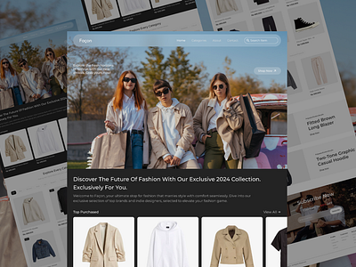 Façon - Fashion Web Design clothes clothing e commerce ecommerce fashion interface landing page shop store ui ui design uiux user interface ux ux design ux research wear web web design website