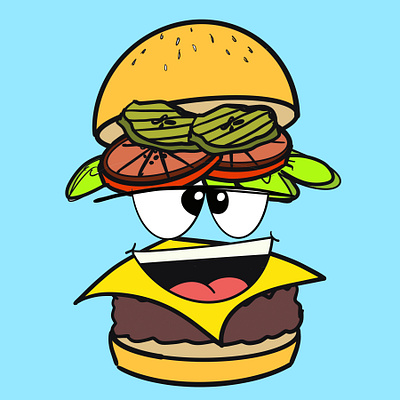 I Just Wanted a Burger adobe fresco branding design food art graphic design illustration merchandise design procreate stickers