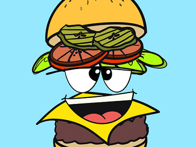 I Just Wanted a Burger adobe fresco branding design food art graphic design illustration merchandise design procreate stickers