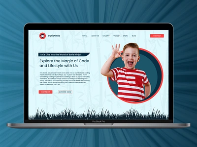 Website Design: BorisNinja branding coding for kids education education website header home page homepage kids landing page layout design marketing school ui ux visual identity web web design website website design youtube channel