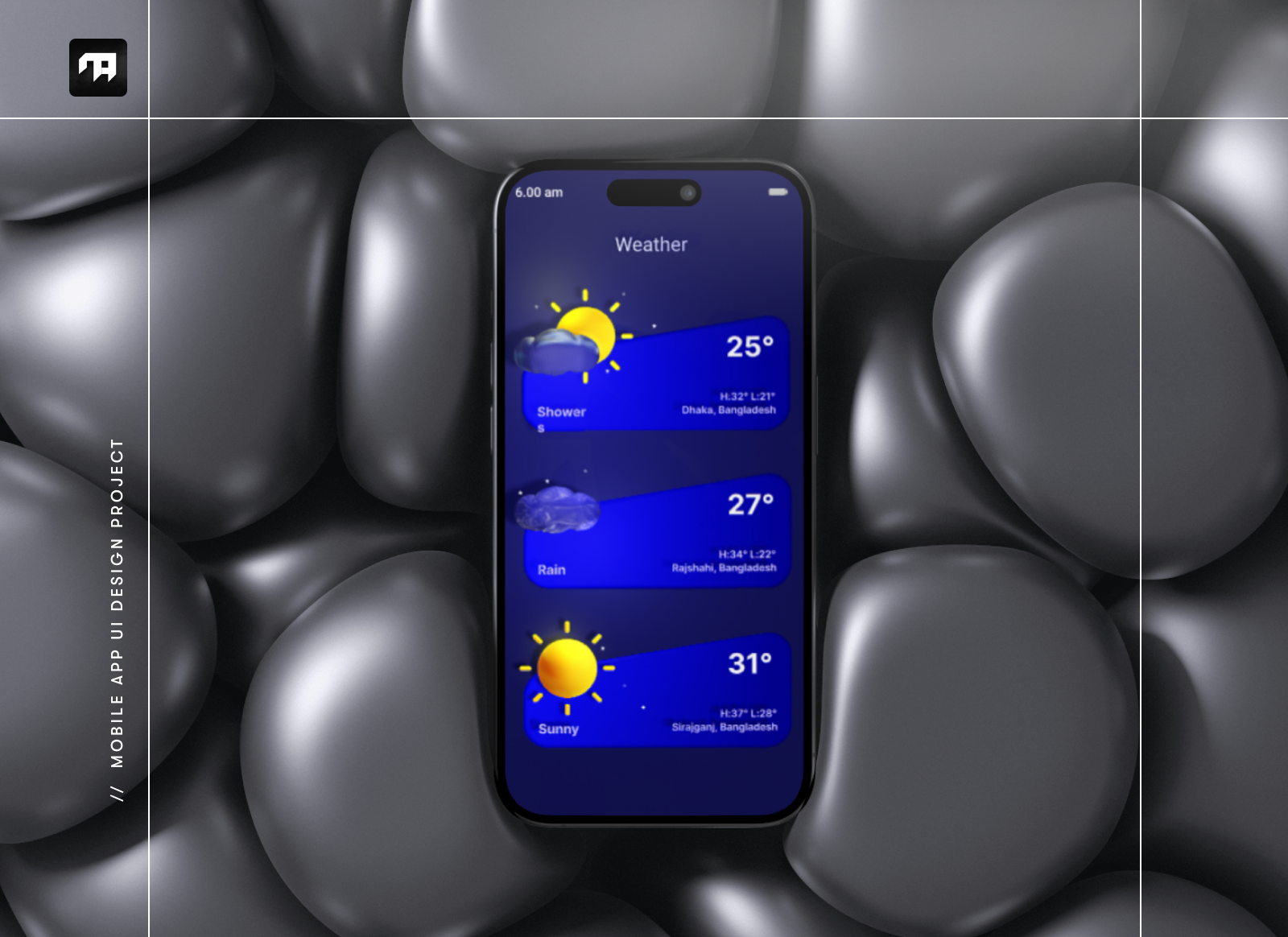 3D Weather App Experience 3d app design 3d mobile app app design branding experience 3d inspirational ui artistry mobile ui mobile ui design touchscreen interaction design ui ui design uiux weather app web ui