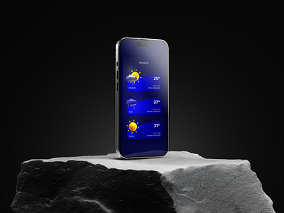 3D Weather App Experience 3d app design 3d mobile app app design branding experience 3d inspirational ui artistry mobile ui mobile ui design touchscreen interaction design ui ui design uiux weather app web ui