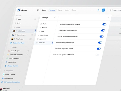 Settings - Notification Page cansaas clean dashboard minimal notification notification page notification settings product design saas settings toggle ui ux web design