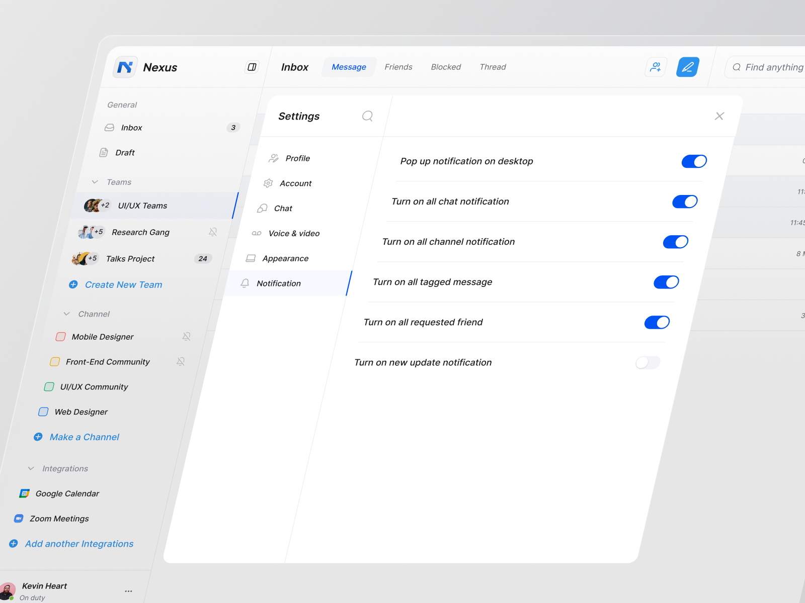 Settings - Notification Page by Product SAAS for UI8 on Dribbble